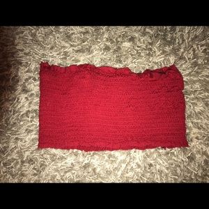 Forever 21 cropped smocked tube top